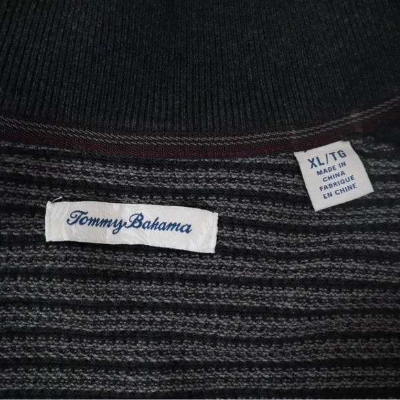 Tommy Bahama Seaport Stripe Half Zip Pullover Sweater XL/TG - Picture 4 of 7